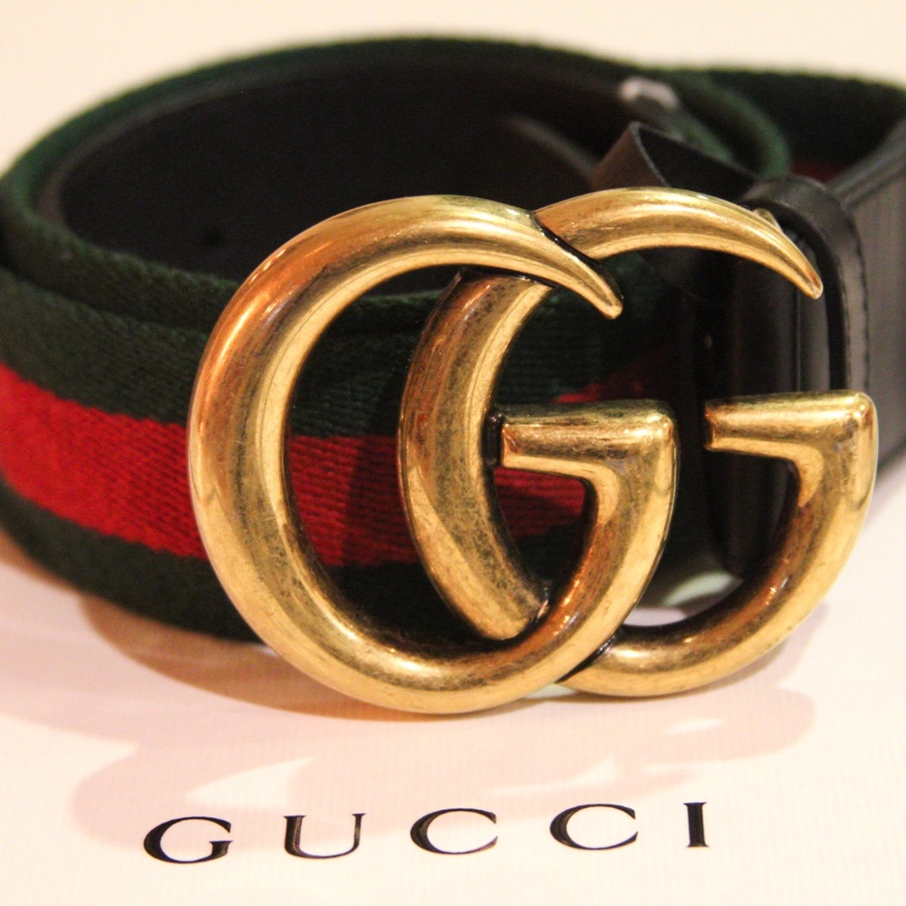 Gucci Double G Canvas Web Belt